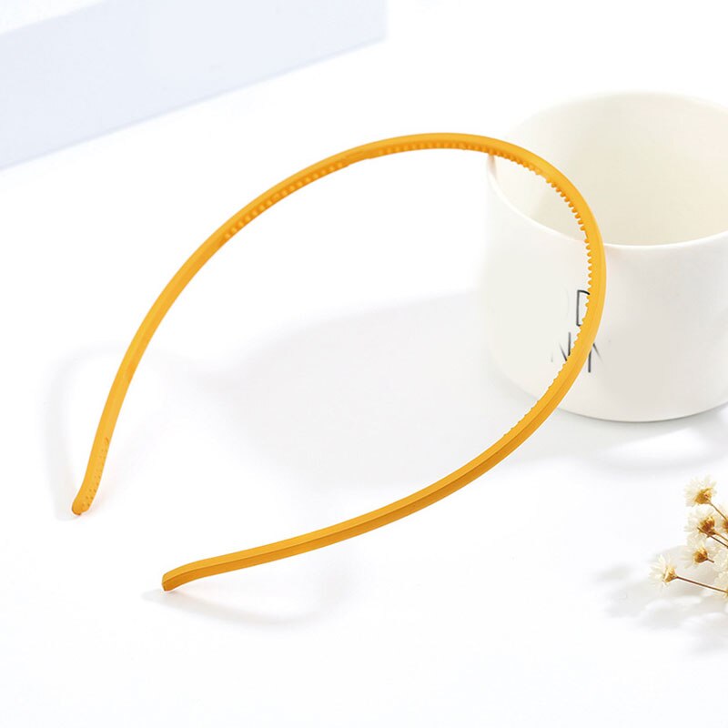 Diademas finas de plástico para niña y mujer, bandanas de resina, accesorios para el cabello esmerilados, accesorios para el cabello, diademas antideslizantes: YELLOW