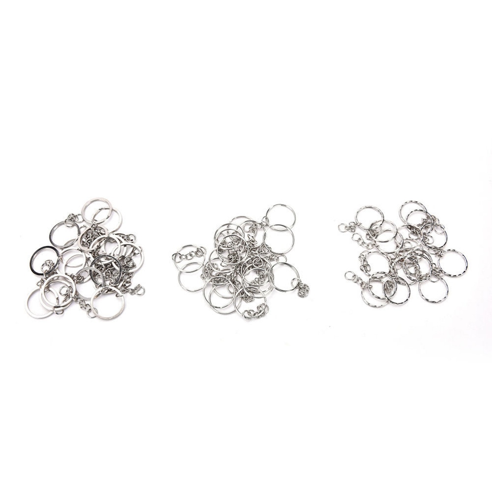 100 stk/sæt sølvfarvede nøgleringe rustfri legering cirkel gør-det-selv 25mm nøgleringe smykker nøglering nøglering smykker nøglering nøglering
