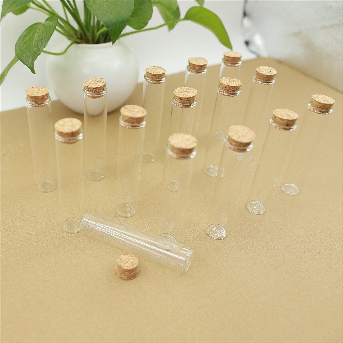 50 pçs/lote mini garrafa de vidro 22*100mm 25ml tubo de teste rolha cortiça spice garrafas recipiente pequeno diy frascos frascos frascos garrafas minúsculas vidro
