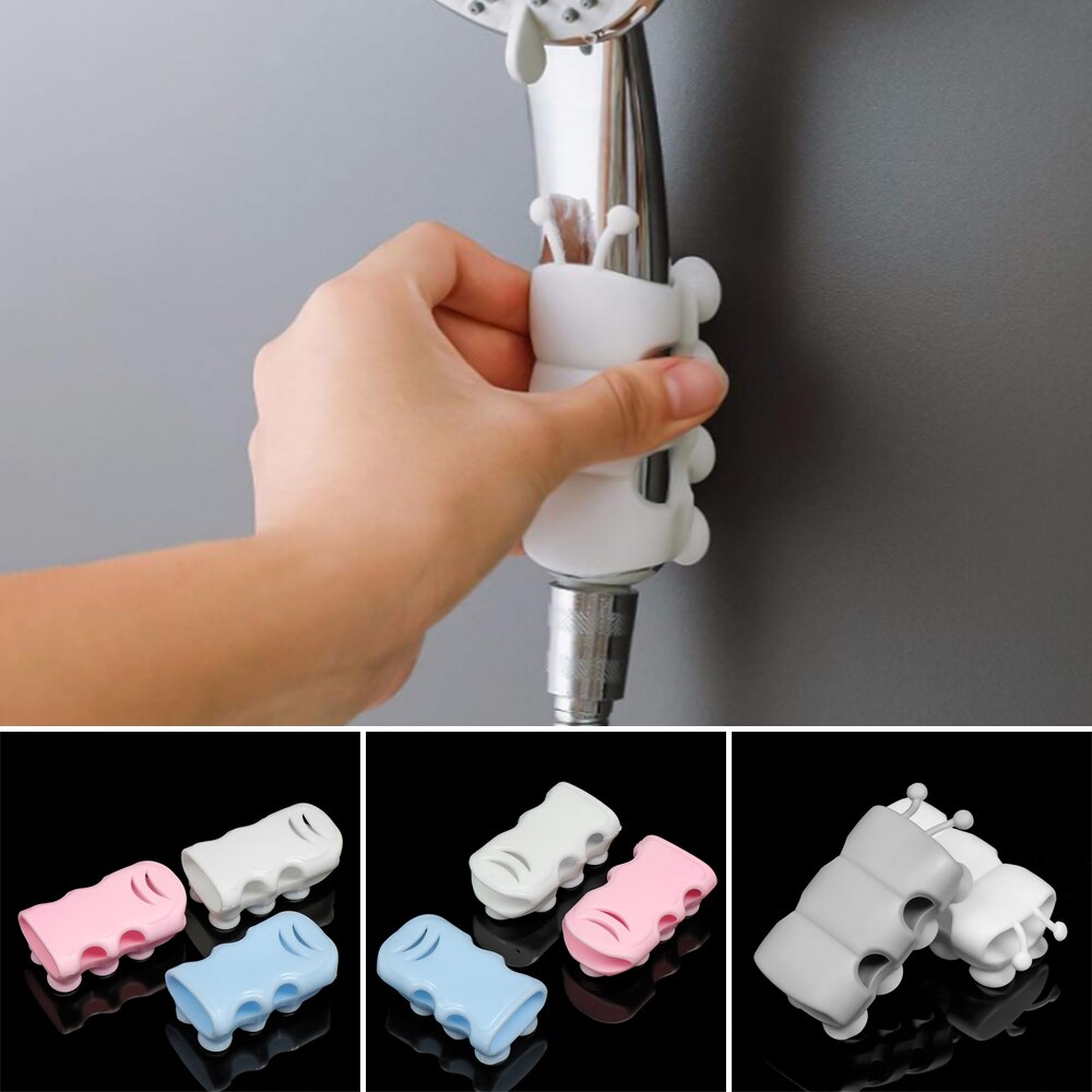 Soporte de cabezal de ducha móvil con ventosa, ajustable, reutilizable, de silicona, sin perforaciones, accesorios de baño