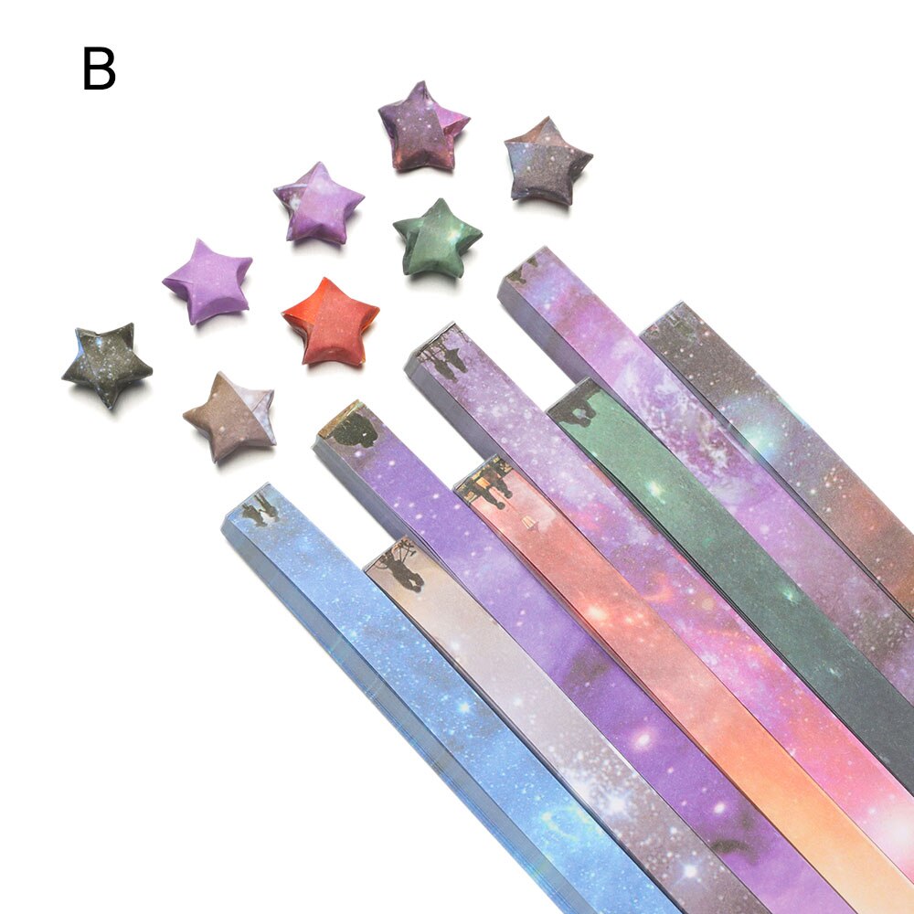 210pcs/lot Glow in Dark Lucky Star Origami Fluorescence Folding Strip Paper Best Wishes Handcraft Craft Paper Decor: not glowing B 540PC