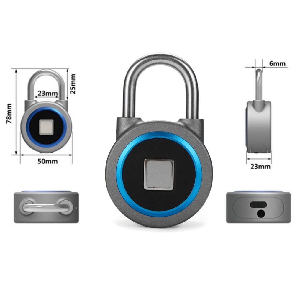 Yoheen elektronisk nøkkelløs smart hengelås bluetooth app låse opp for lager bagasje ryggsekk treningsskap sovesal hengelås