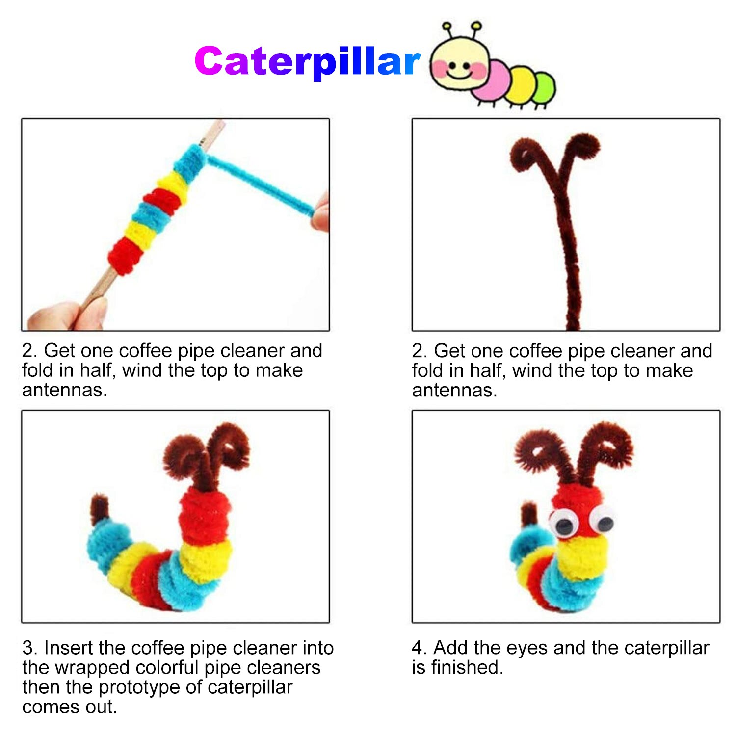 510 PCS Complete Kids DIY Craft Including Chenille Stems Wiggle Eyes Fluffy Balls Paper Plates Wooden Sticks for School Projects