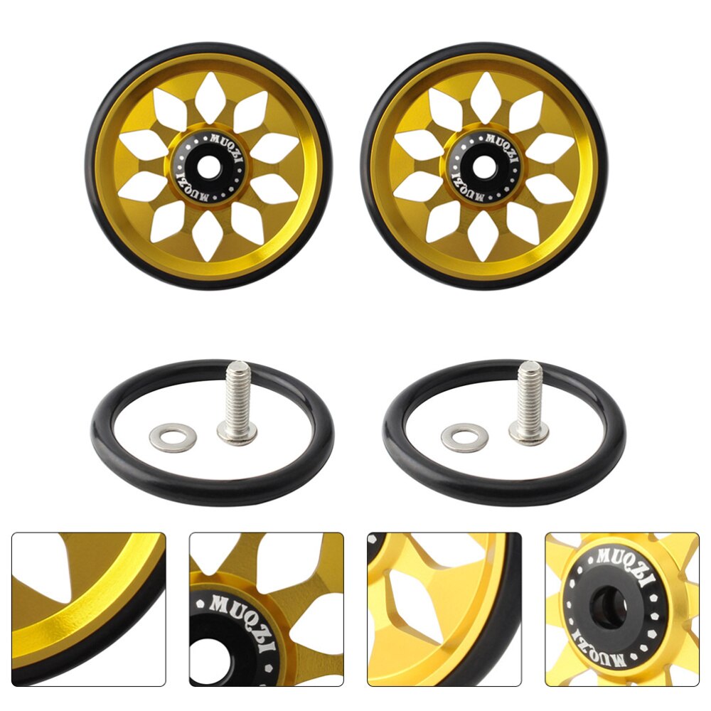 Easy Wheel – roues de vélo pliantes en alliage d'aluminium, Compatible avec Brompton, 1 ensemble: Golden