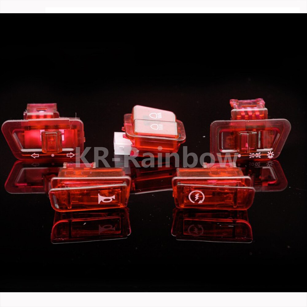 6 farver  gy6 kontakter 50cc 125cc 150cc knallert scooter hoved lys horn dæmper sving starter enkelt kontakt knap 5 stk.