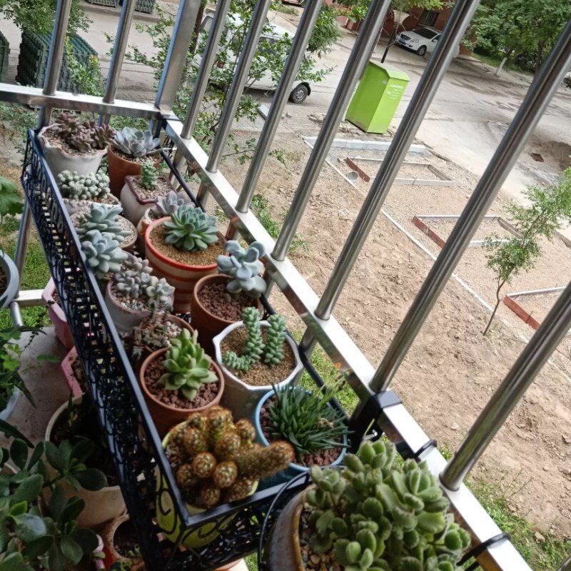 Balkon Metall Regal Blume Gestell Schmiedeeisen Geländer Zauberstab Hängen Blumentopf Gestell Leitplanke Multi-schicht Gestell Hängen Regal