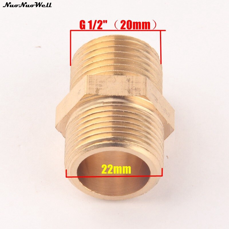 M22 Om G1/2 ''Buitendraad Koperen Rechte Koppeling Connectors Duurzaam Pure Messing Planten Irrigatie Waterslang Accessoires