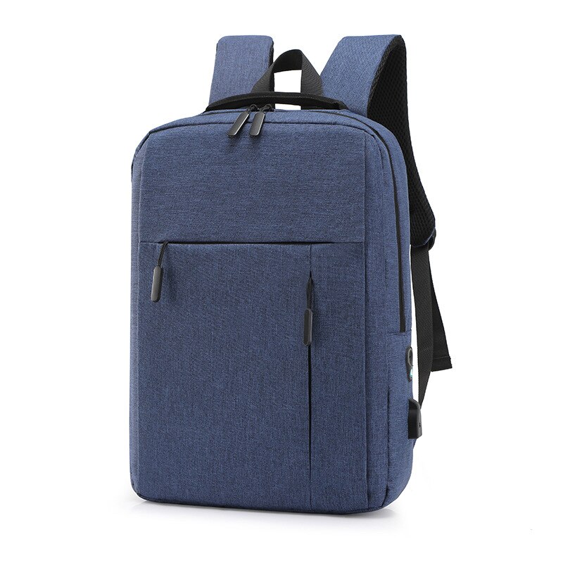 Sac à dos avec chargeur USB pour homme, sacoche à bandoulière de styliste, grande capacité, Simple, à la: Bleu