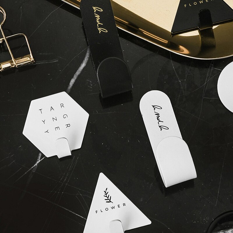 Ganchos de hierro forjado con forma geométrica de 4 Uds., ganchos de almacenamiento decorativos, accesorios de decoración del hogar, organizador de llaves de pared