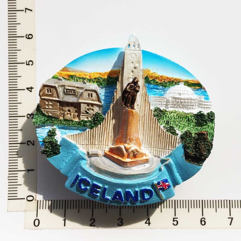 Handmade Painted Iceland 3D Fridge Magnets Tourism Souvenirs Refrigerator Magnetic Stickers