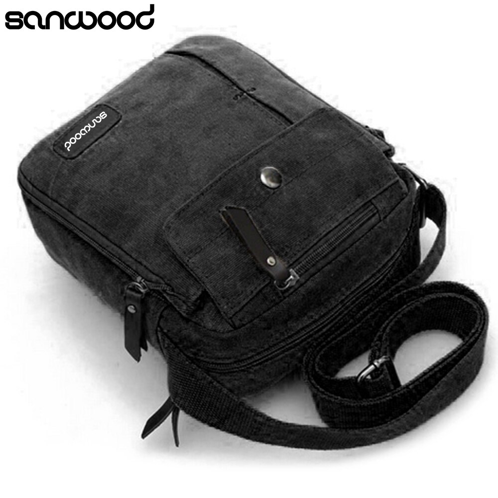 Eenvoudige Causale Canvas Rugzak Multifunctionele S Schouder Sling Bag: Black