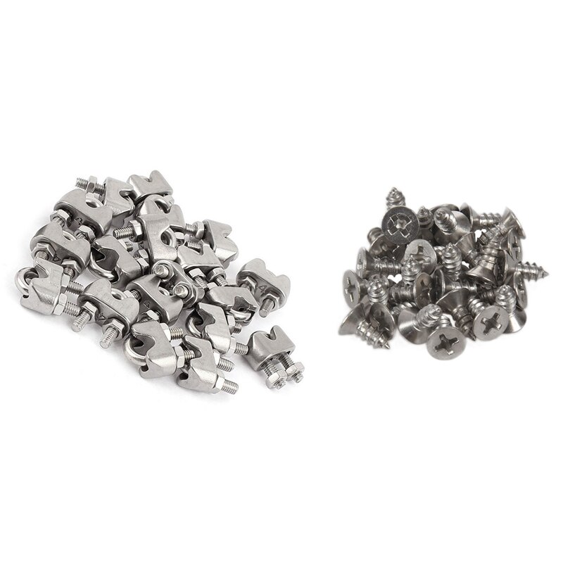 40 Stck Zubehör: 30Stck M4 X10Mm Phillips Flach Kopf 304 Edelstahl Schrauben & 10 Stck M4 5/32 Zoll 304 Edelstahl U-Sha