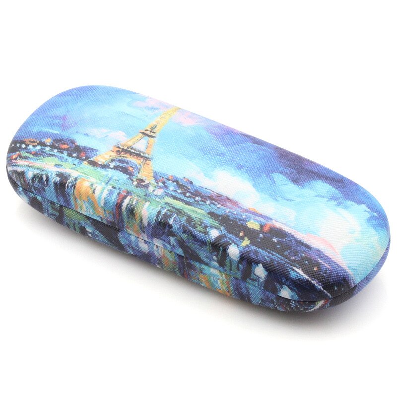 Funda de gafas de pintura al óleo para mujer funda de gafas de lectura de cuero duro para hombre Retro Unisex estampado Floral Protector de gafas: T5