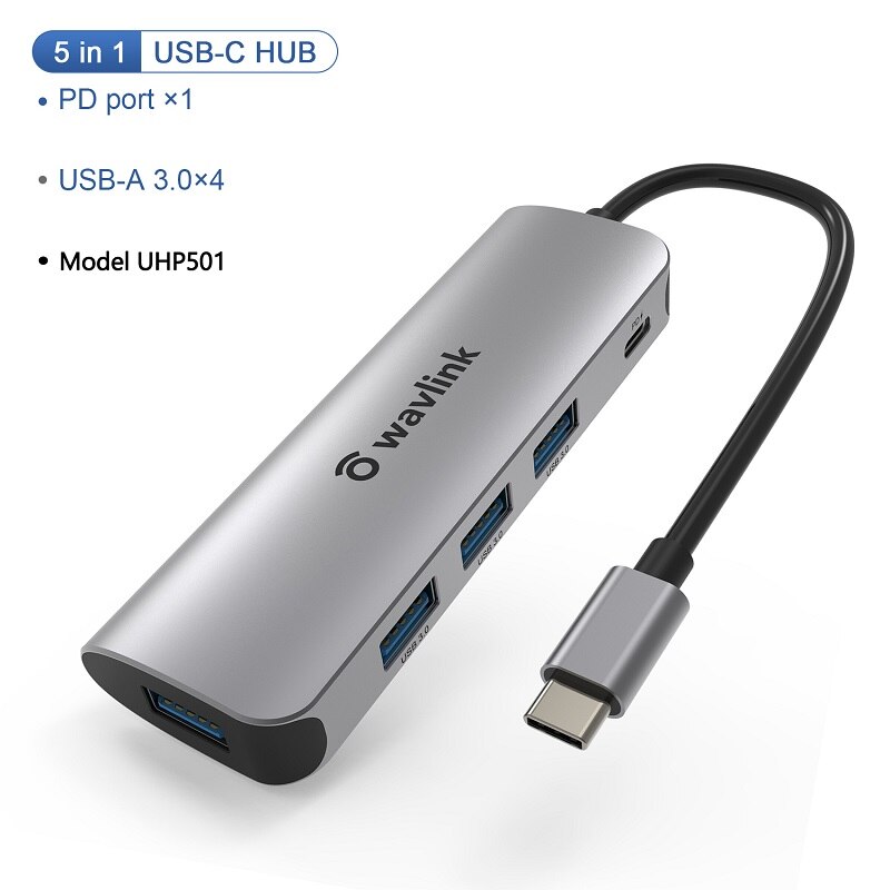 Wavlink USB-C Centrum kompatybilny z HDMI adapter wideo konwerter sygnału rodzaj-c mini stacja dokująca dla systemu okna prochowiec OS rozdzielacz Centrum na USB: UHP 501