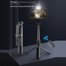 4 in 1 kabelloser bluetooth-kompatibler selfie-stick mit led-fotoleuchte, faltbarem stativ/einbeinstativ für iphone, xiaomi und huawei