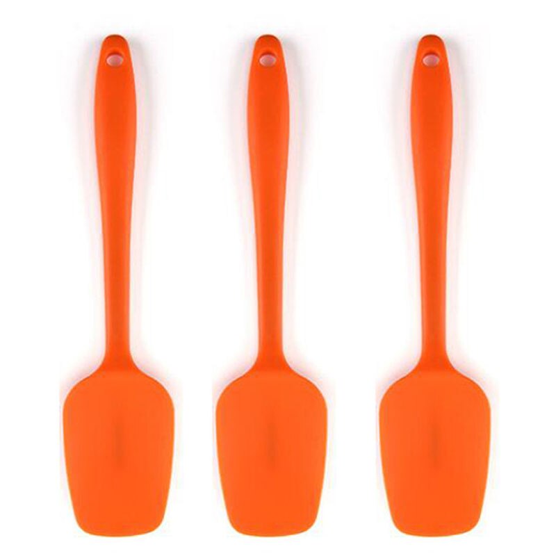 3PCS Silicone Spatula for Frying Pan Food Grade Silicone Spoon for Kitchen Spatula Non-Stick Cooking Baking Accessories Tool: Orange