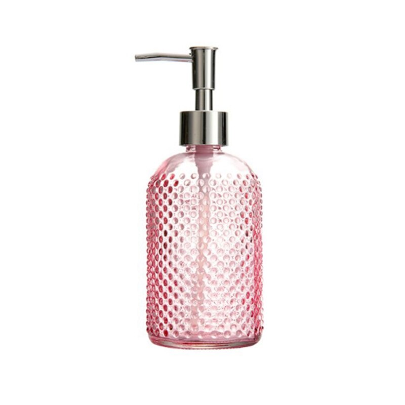 Large 400ML Manual Soap Dispenser Clear Glass Hand Sanitizer Bottle Containers Press Empty Bottles Bathroom: LP