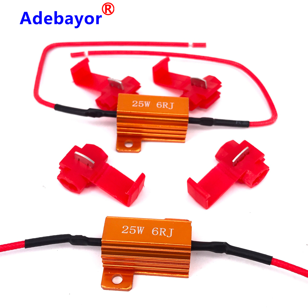 Adebayor 12PCS 25W 6ohm Load Resistor Resistance for Car LED Flash Indicator Controller CANBUS Problem 12V