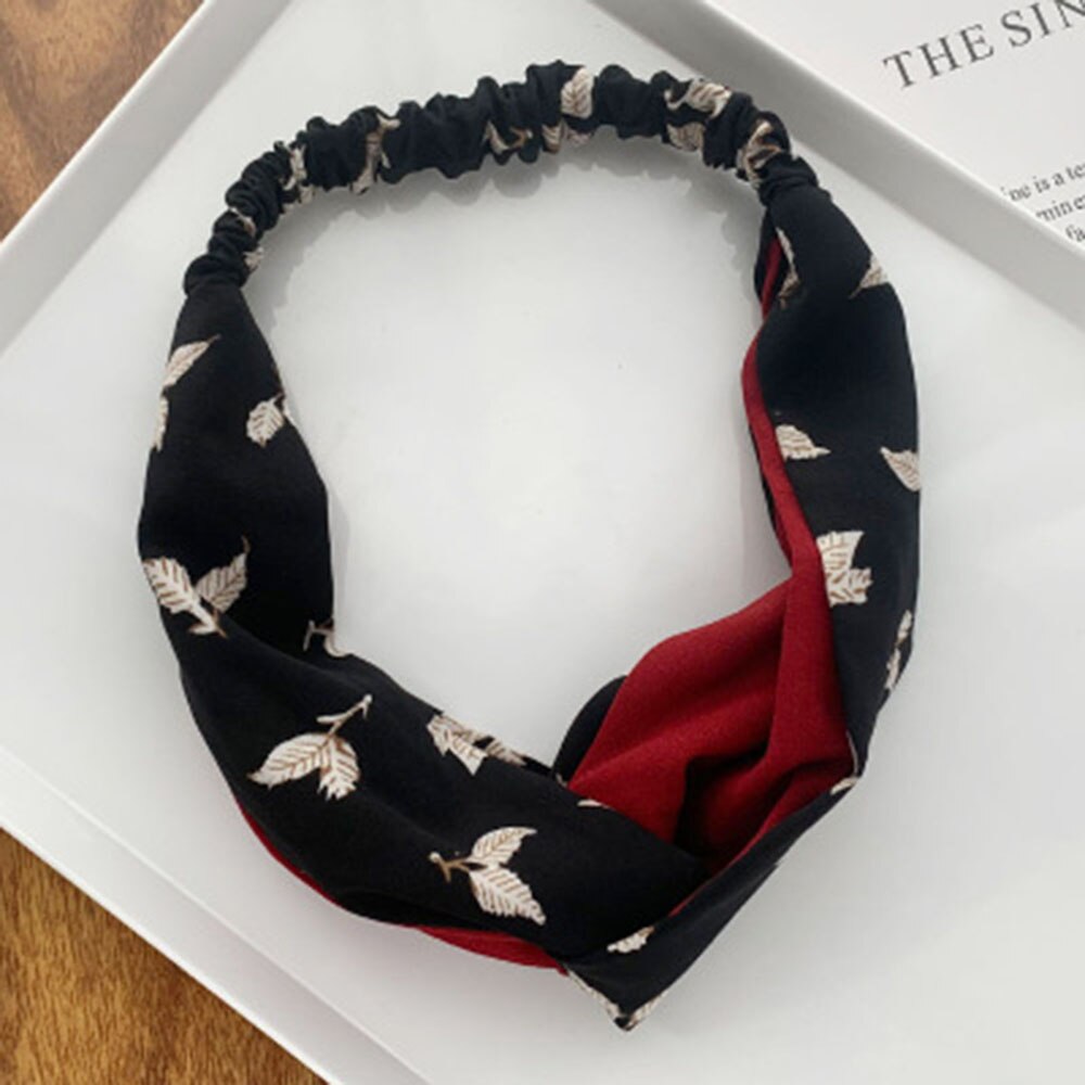 Headband Cross Knotted Bow Chiffon Floral Hair Band Korea Headdress Women Hair Accessories Girls Hairband: 9