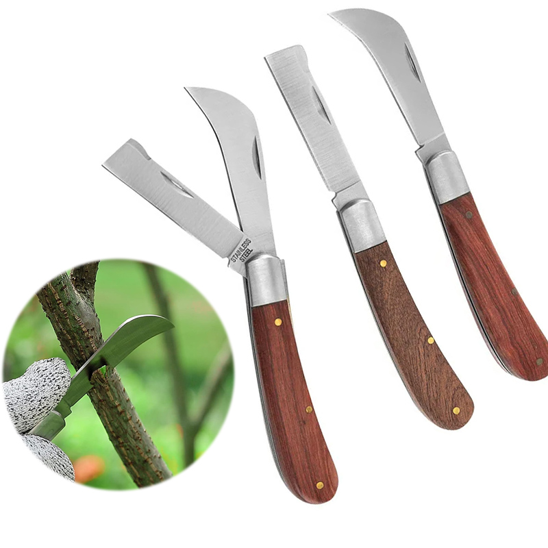 Folding Grafting Gardening Knife for Pruning Double Blades Garden Knife for Budding Pruning Plants Floral Fruit Tree ﻿Garden