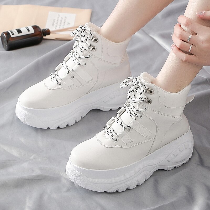 Kvinder sneakers platform sko hvide lave høje sko chunky causal sko kvinde sko  st456 st463