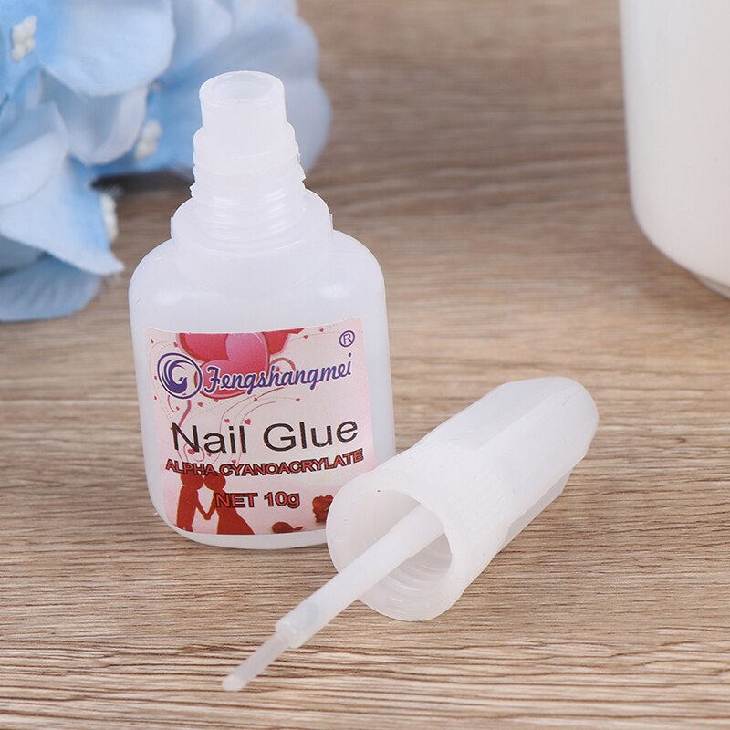 10g Valse Nail Tips Faux Nail Care Tool Drogen Nail Lijm Voor Valse Nagels Glitter Acryl Decoratie Met borstel