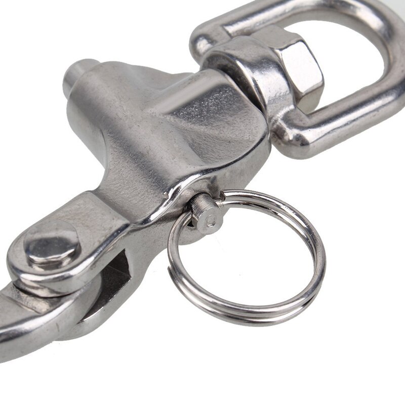 87mm Stainless Steel Swivel Snap Shackle Eyelet Shackles with D Ring Marine Boat Rigging Hardware DIN889