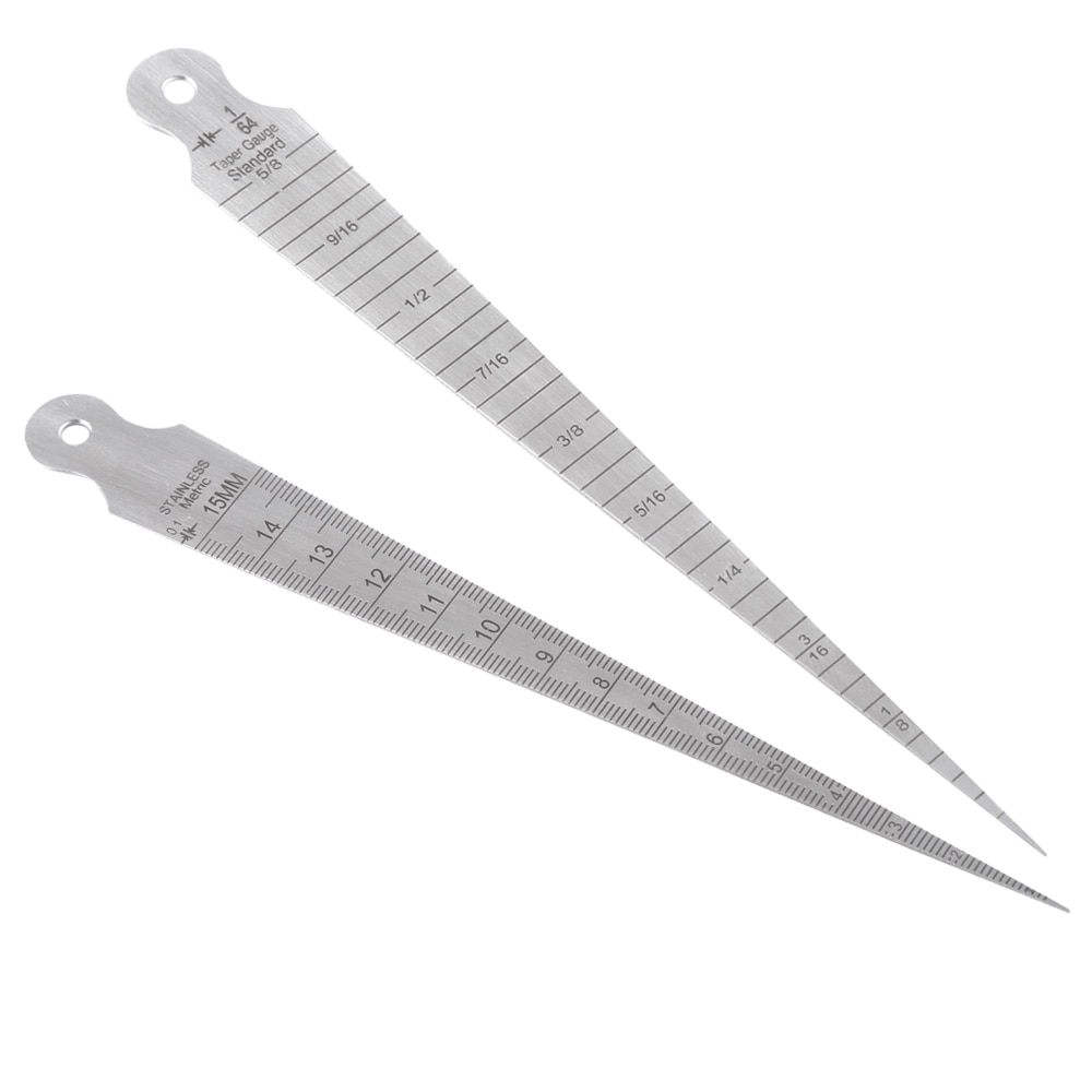 1pc 1-15mm Stainless Steel Taper Gauge Feeler Gap Hole Measuring Tool Double Side Wedge Feeler Hole Gap Taper Aperture Scale