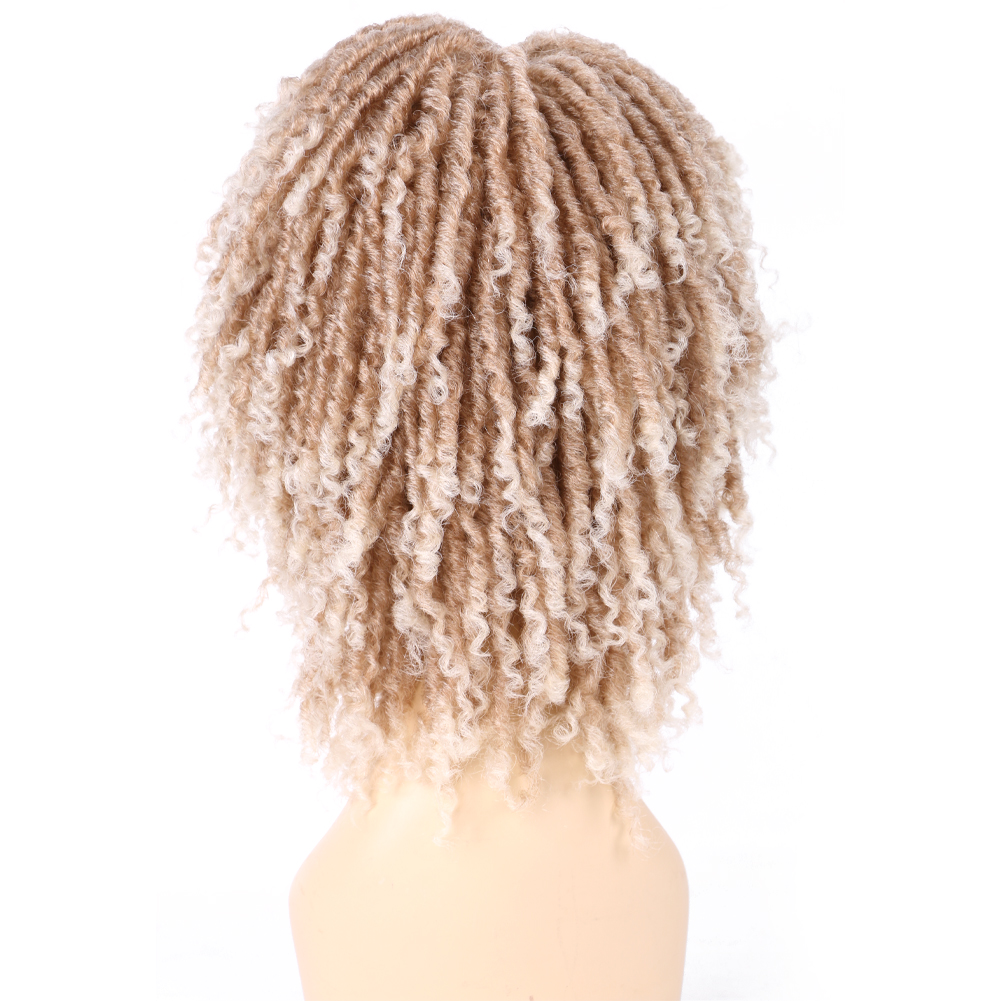 Peluca corta de rastas para mujeres negras, pelucas Afro rizadas, sintéticas, resistentes al calor, transpirables, trenzas de pelo sintético