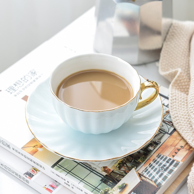 Roligt glödande rosa söt porslin kopp och fat keramik enkel te uppsättningar moderna kaffekoppar tazas para cafe