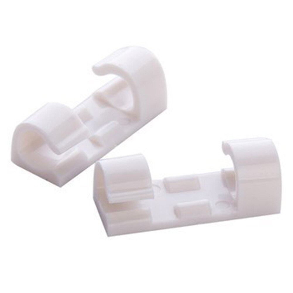 40pcs Management Set Self-adhesive Wire Holder Plastic Cable Clip Home Space Saving Organiser Multi-Purpose Round Clamp: White