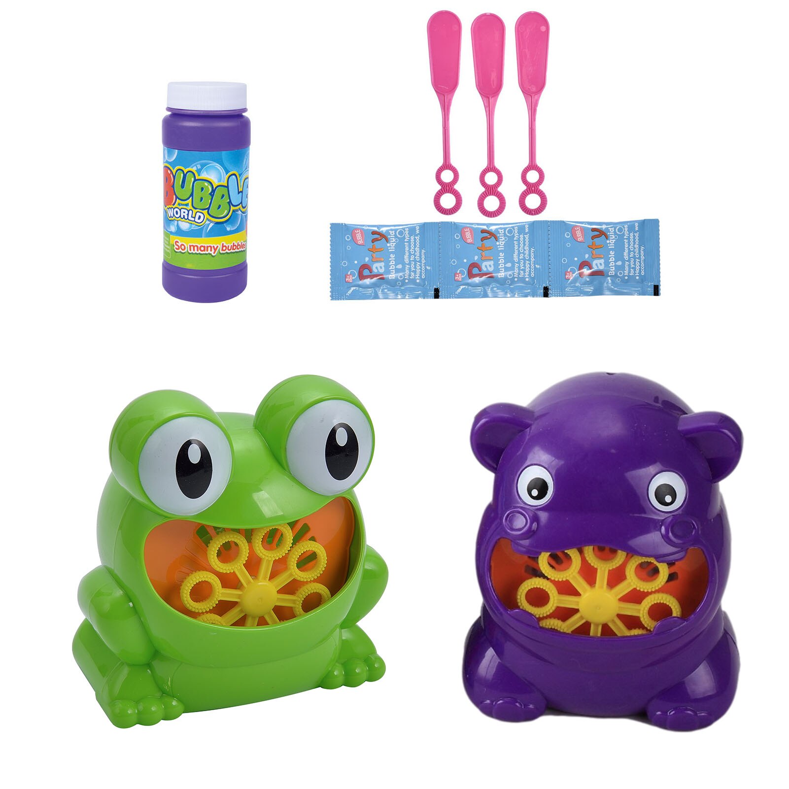 Bubble Machine Frog and Hippo Bubble Machine-Suitable for children, toddlers boys and girls baby shower toys