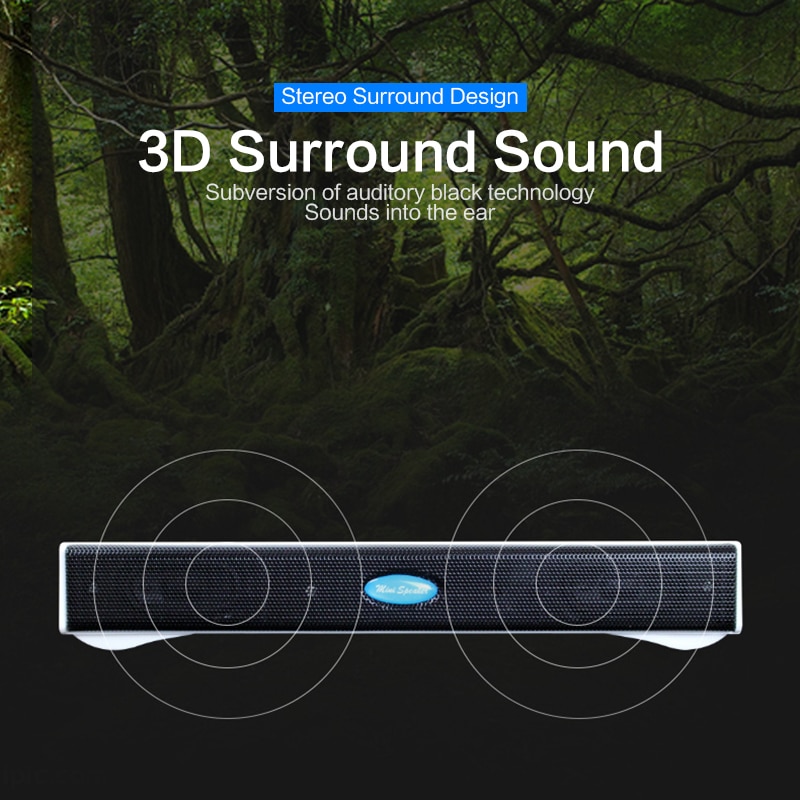 USB Speaker Music Player Amplifier Loudspeaker 3D Surround Sound Box Bar Universal Speaker For Computer Desktop PC Notebook