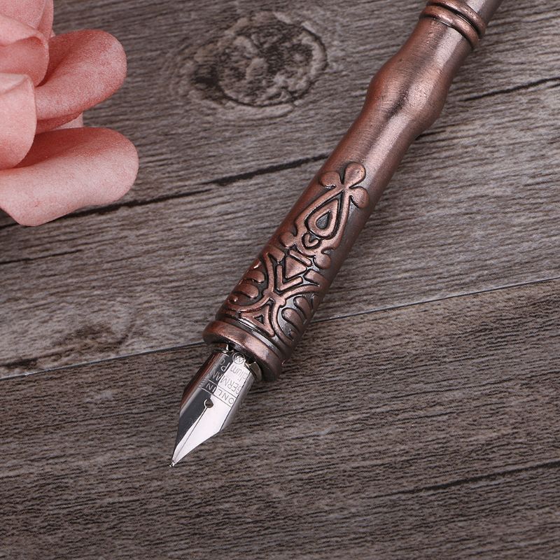 Antieke veer pen schrijfset inktset schrijfwaren doos vulpen