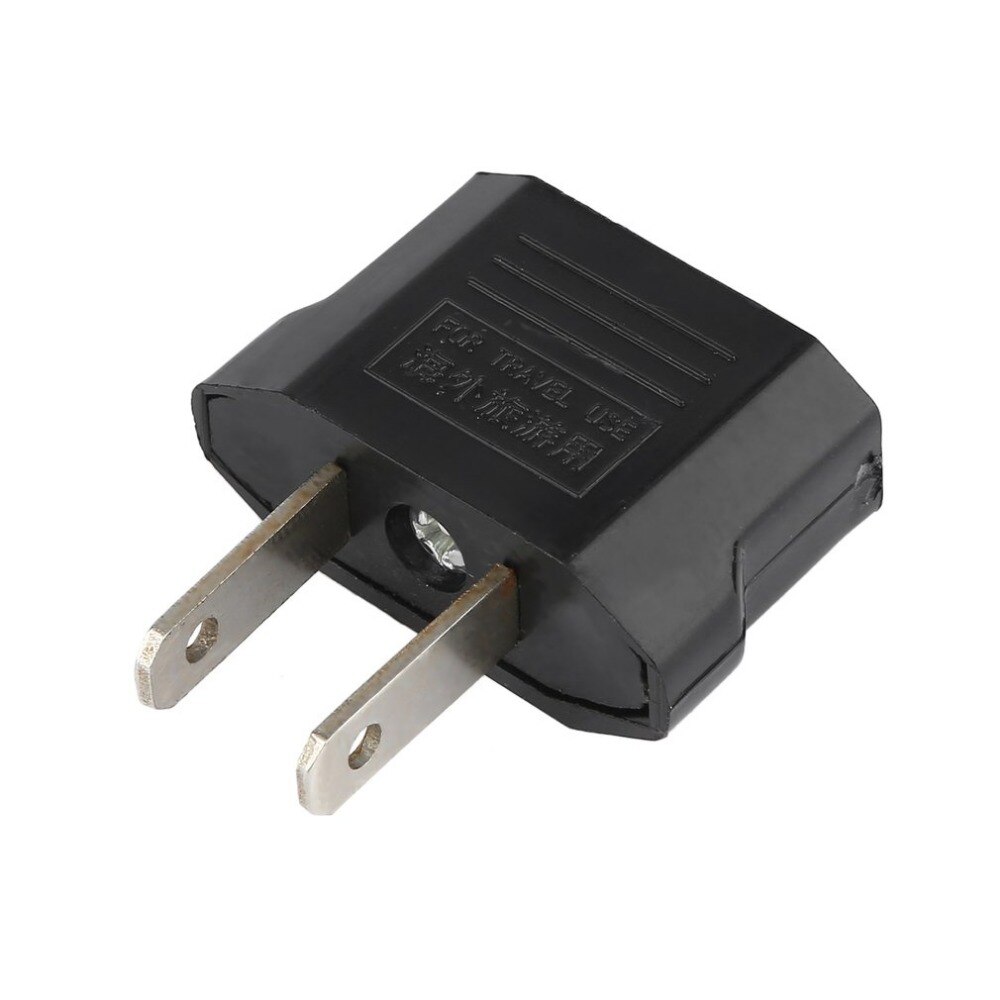 Universal EU To US AC Power Plug Adapter Adaptor Travel Converter Black Travel Wall Power Charger Converter