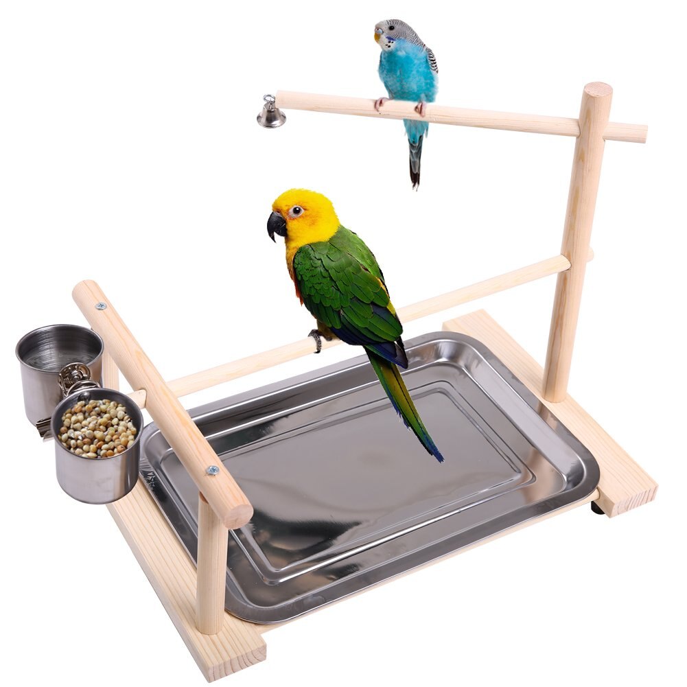 Papegojor lekställning fågel lekplats trä abborre gym stativ lekstege leksaker träning lekgym conure kärleksfåglar