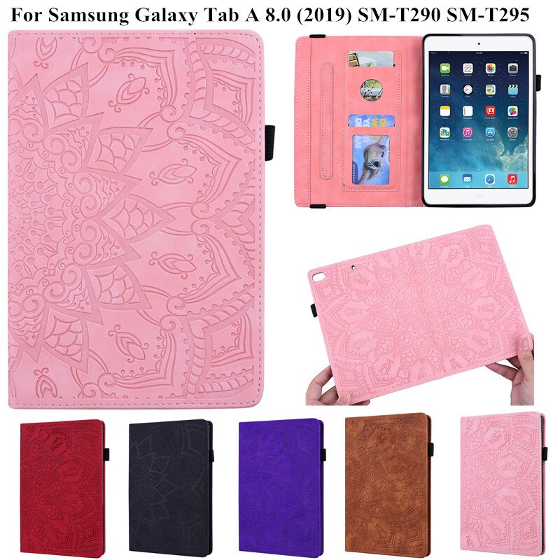 For Samsung Tab A 8.0 T290 Luxury Vintage Leather Cover Stand Smart Case for Samsung Galaxy Tab A 8 Case A8 SM-T290 T295