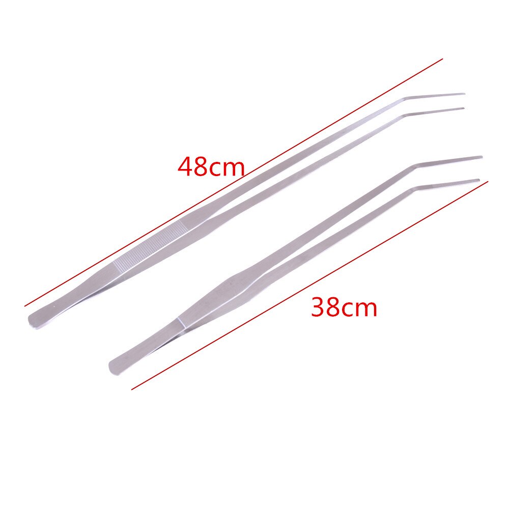 Aquarium Live Tank Straight Curve Plant Tweezer Long Tongs Stainless Steel Plant Shrimp Reef Tank Crooked Tweezer 27cm/38cm/48cm