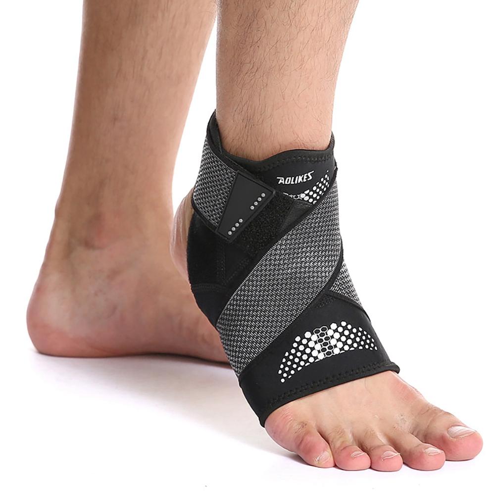 Sport Ankle Brace Protector Verstelbare Anti-Verstuiking Compressie Voeten Ondersteuning Wrap Bandage Bescherming Met Riem 1Pc