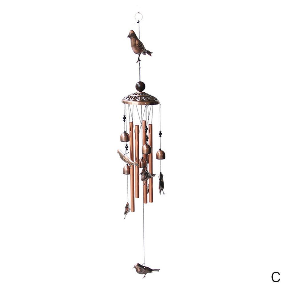 Antyczne rezonansowe metalowe dzwonki wiszące salon dekoracja łóżka prezent odkryty dziedziniec ogród deco wiatr kuranty: C