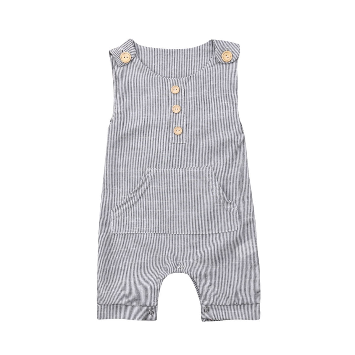 Baby Meisje Jongen Mouwloze Overall Gestreepte Jumpsuit Bodysuit Outfit Zomer Kleding