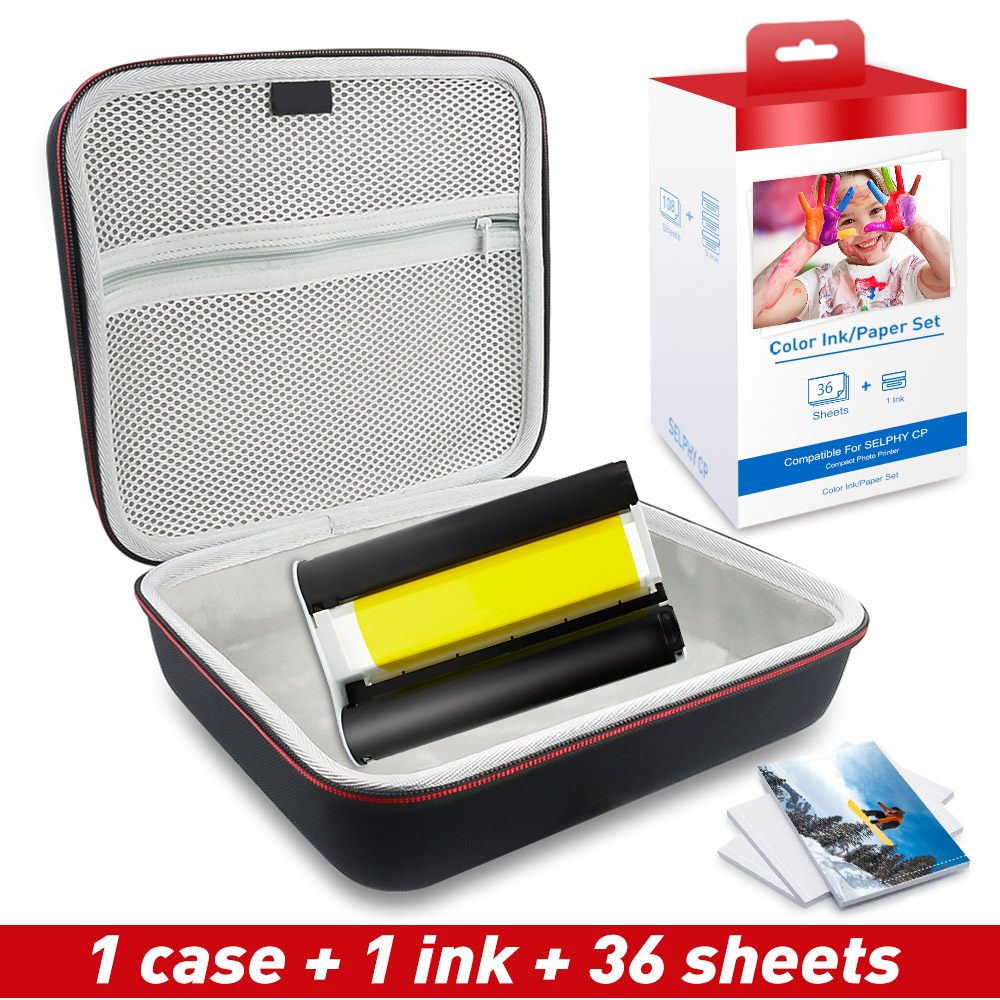 UniPlus – Sac de protection rigide pour Canon Selphy CP1300, CP1200, CP1000, mallette de rangement pour imprimante photo, sac à main étanche, boîte de voyage pour transporter,: 1 Case - 1 Set