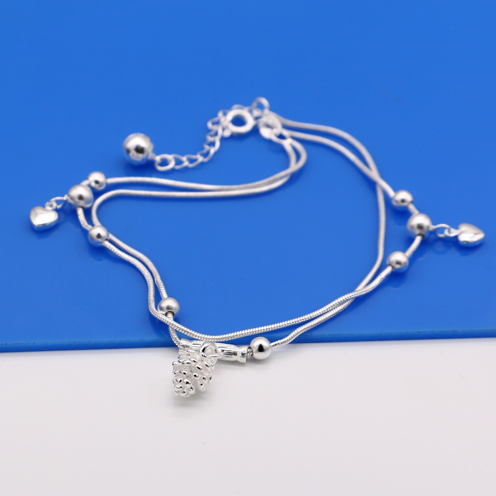 Mode Een Dennenappel Hanger Enkelbandje Armband 925 Sterling Zilver Eenvoudige Charme Ster Ankle Chain Vrouwen En Vrouwen sieraden