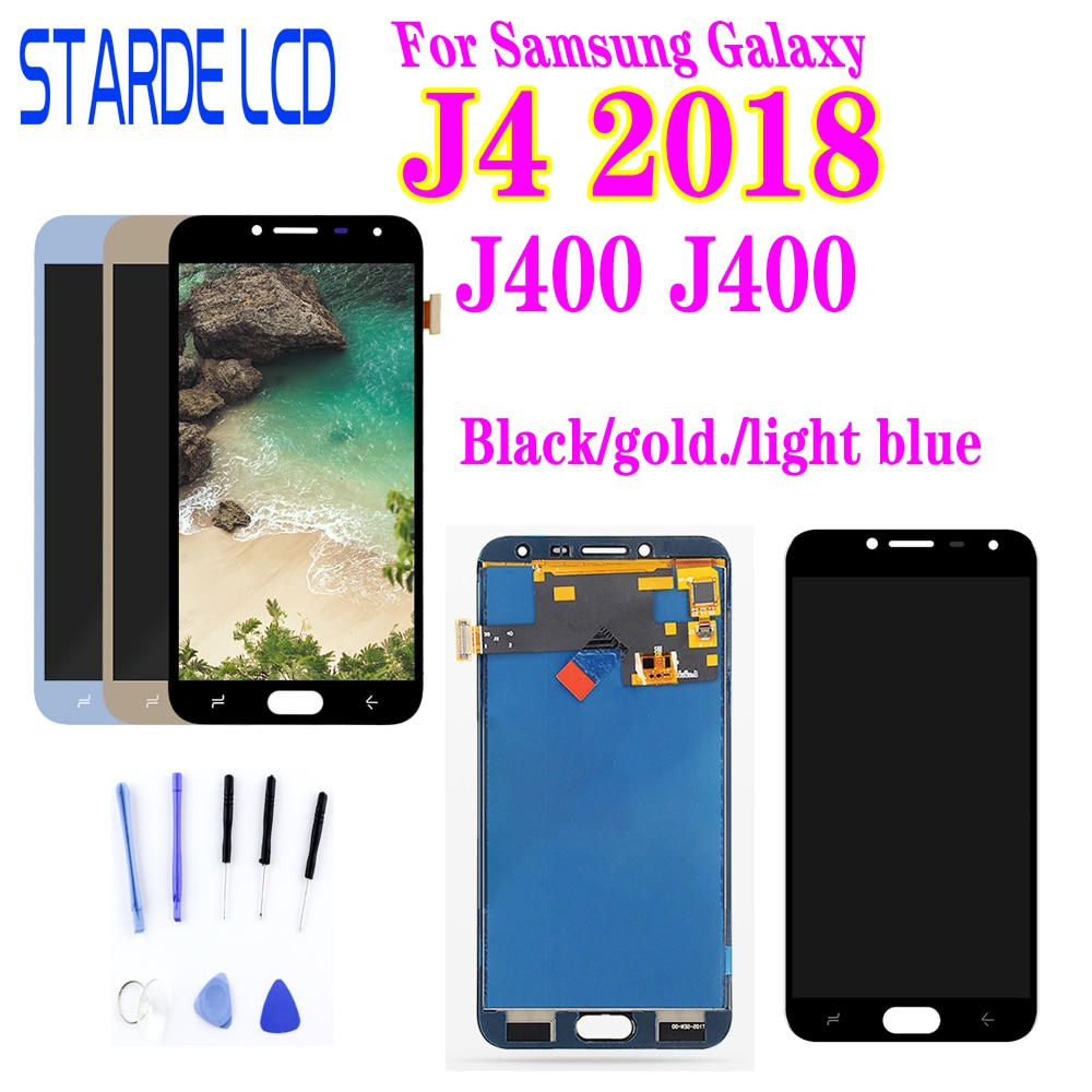 Para SM-J400M/DS digitalizador táctil LCD para Samsung Galaxy J4 J400 j400F pantalla LCD J400F/DS reemplazo de pantalla de visualización