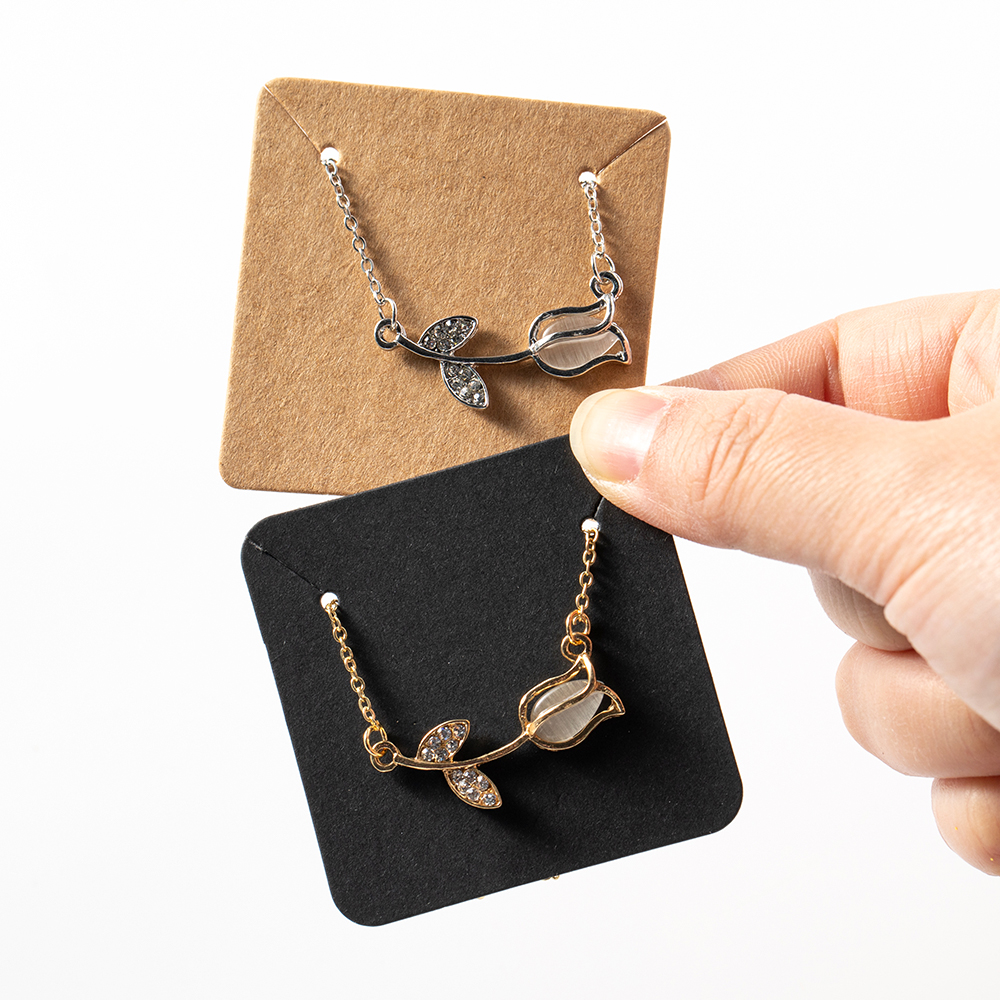 50 Uds. De etiquetas para tarjetas de exhibición de collares y pendientes, cartón para soporte de joyería, suministros de Material de embalaje para pequeñas empresas