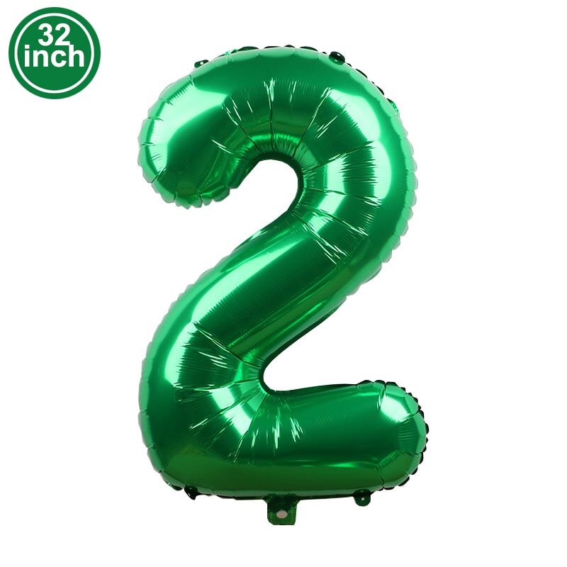 32inch Green Number Balloons Inflatable Foil Ballon Children Birthday Decoration Baloon Anniversary Party Supplies: 2