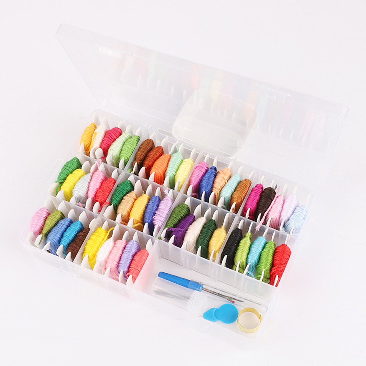 50/100 Colors Embroidery Thread Floss Cross Stitch Thread Tool Kit Box For DIY Handmade Sewing Craft Kit Box Set Tools: 50 colors