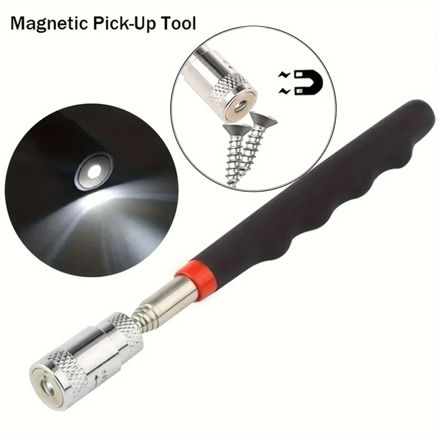 Teleskopierbare, verstellbare magnet-hebewerkzeuge, magnetischer teleskopgriff, langer stift, teleskop-magnetstab mit led-licht: Default Title