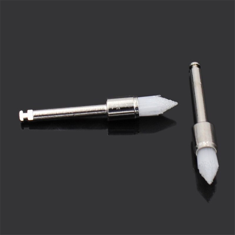 10 sztuk dentystyczny kolorowe polerka szczotka wskazał głowy nylon biały szczotka robić polerowania es dentysta szczotka robić polerowania dla kątnica