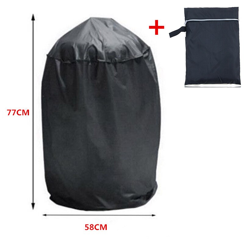Zwart Waterdichte Bbq Cover Zware Bbq Accessoires Grill Cover Regen Anti Stofkap Regen Gas Houtskool Elektrische Barbeque Deksel: 58x77cm